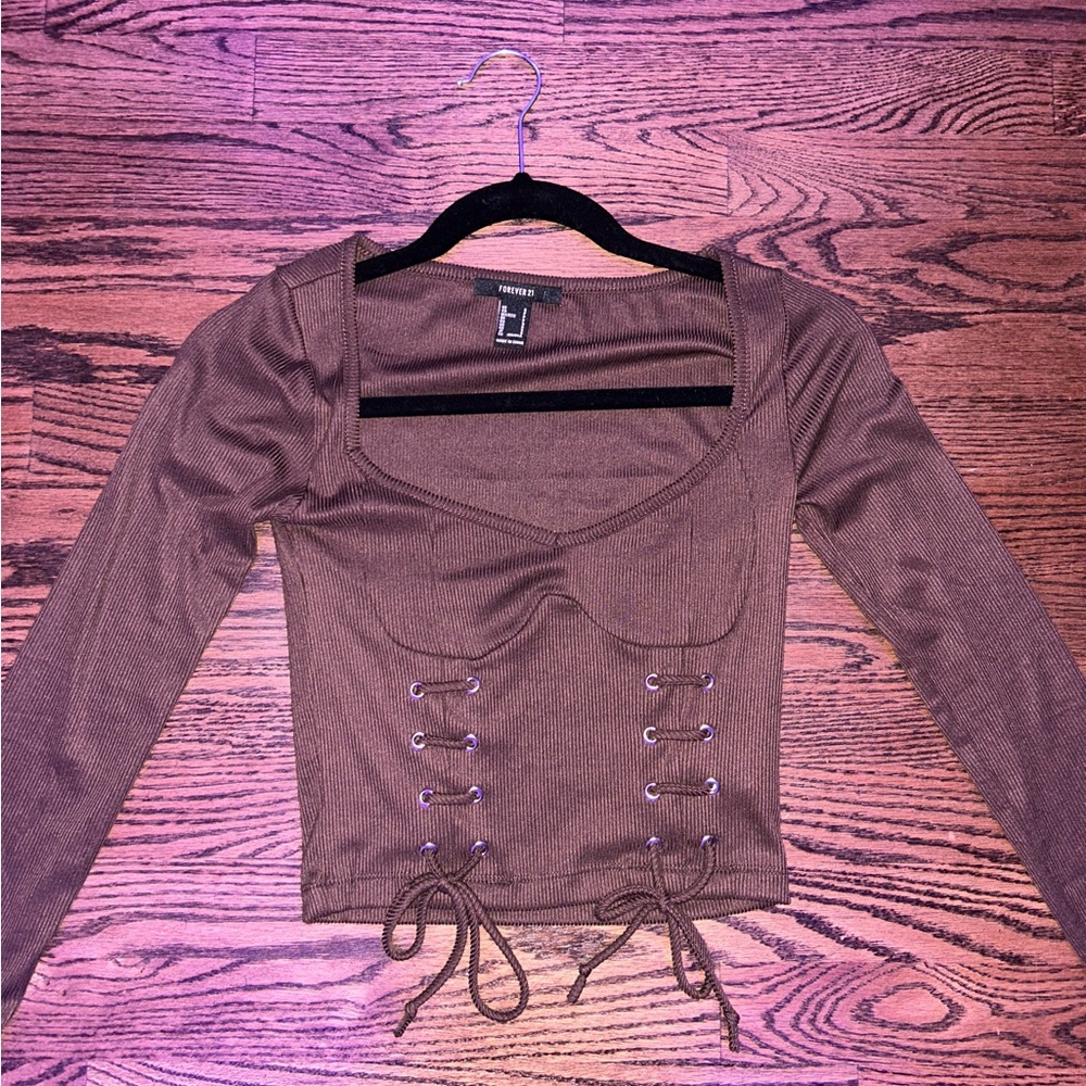 Forever 21 brown crop top